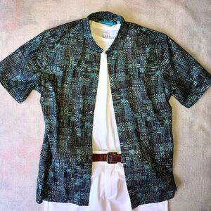 Textured Pattern Print Short Sleeve Shirt